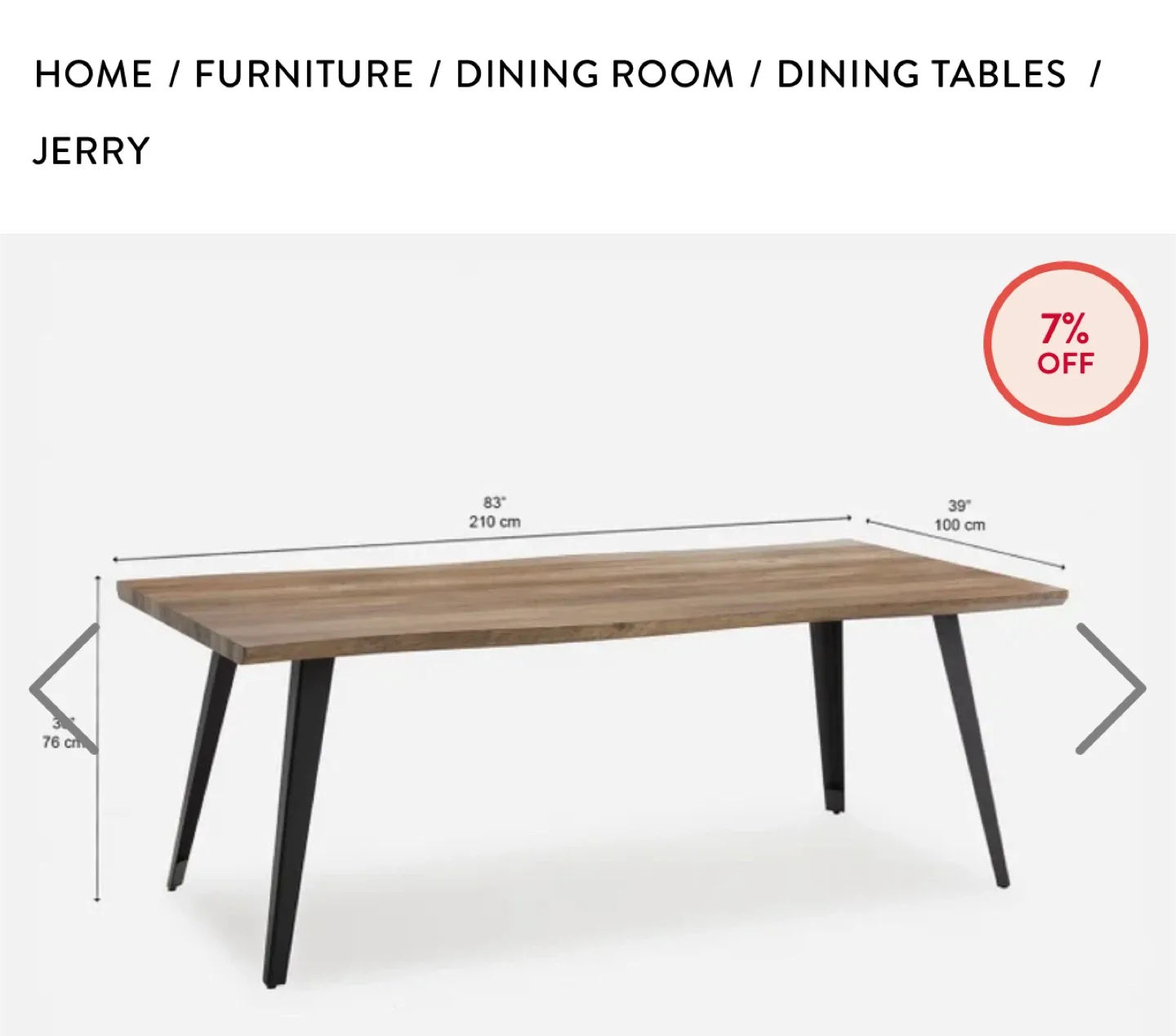 Structube Large Dining Table - 83" x 39" image indicator(5)