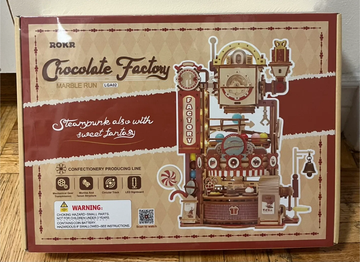 ROKR Chocolate Factory Marble Run 3D wooden puzzle