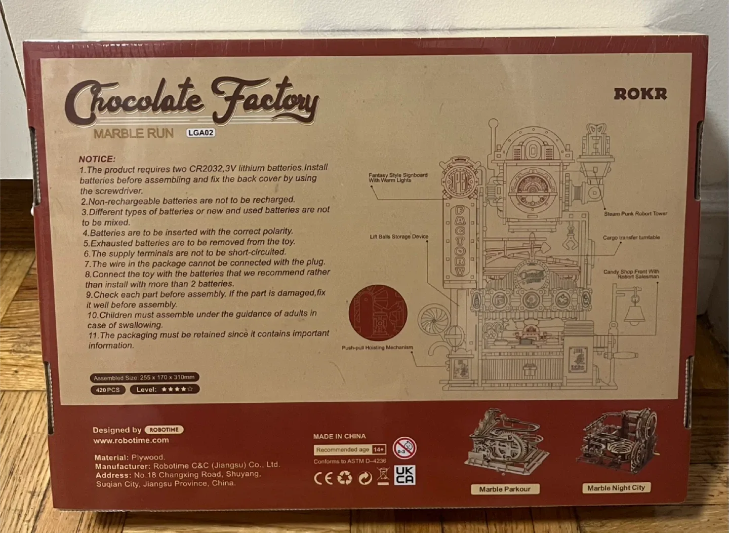 ROKR Chocolate Factory Marble Run 3D wooden puzzle image indicator(2)