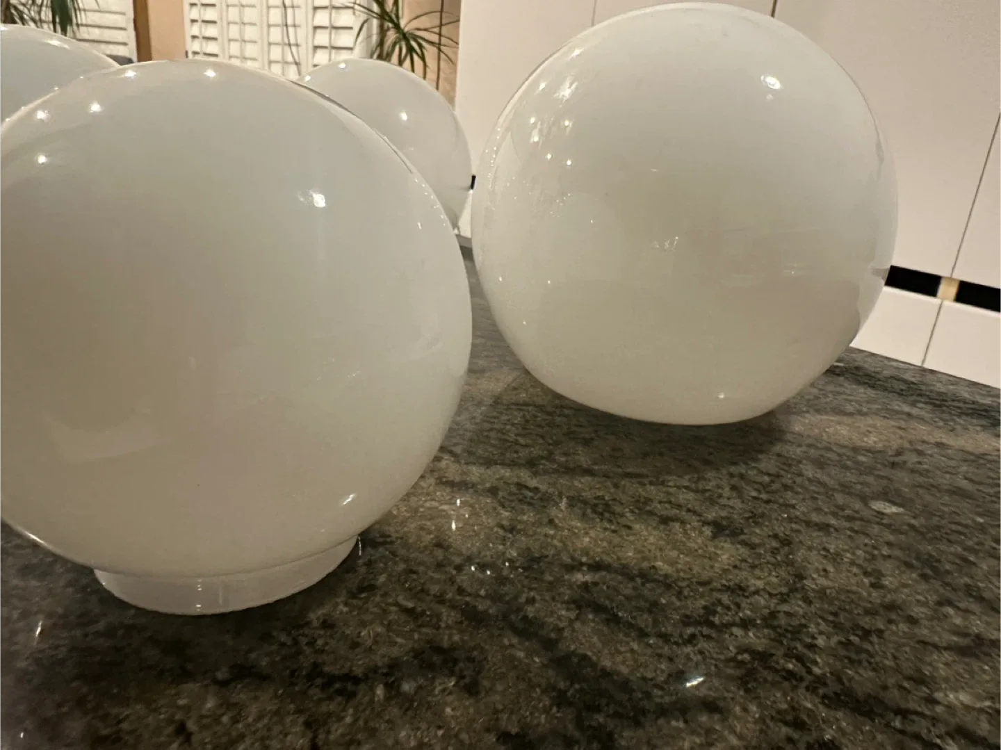 4 White Glass Globe Ceiling Light Fixtures image indicator(3)