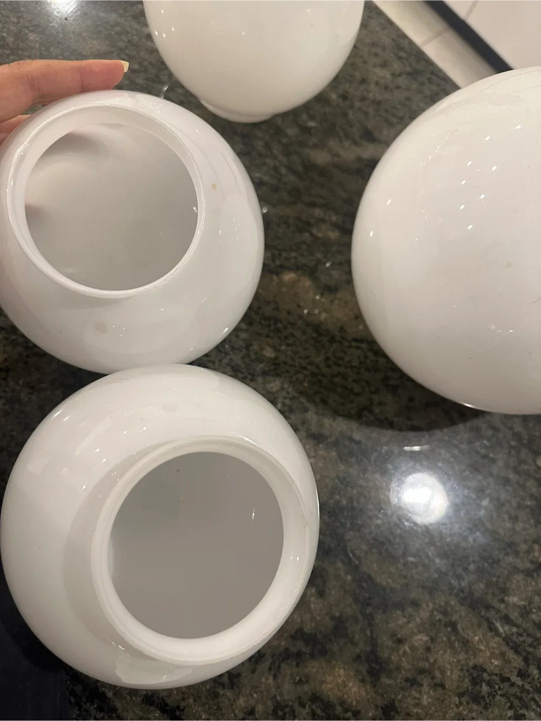 4 White Glass Globe Ceiling Light Fixtures image indicator(6)