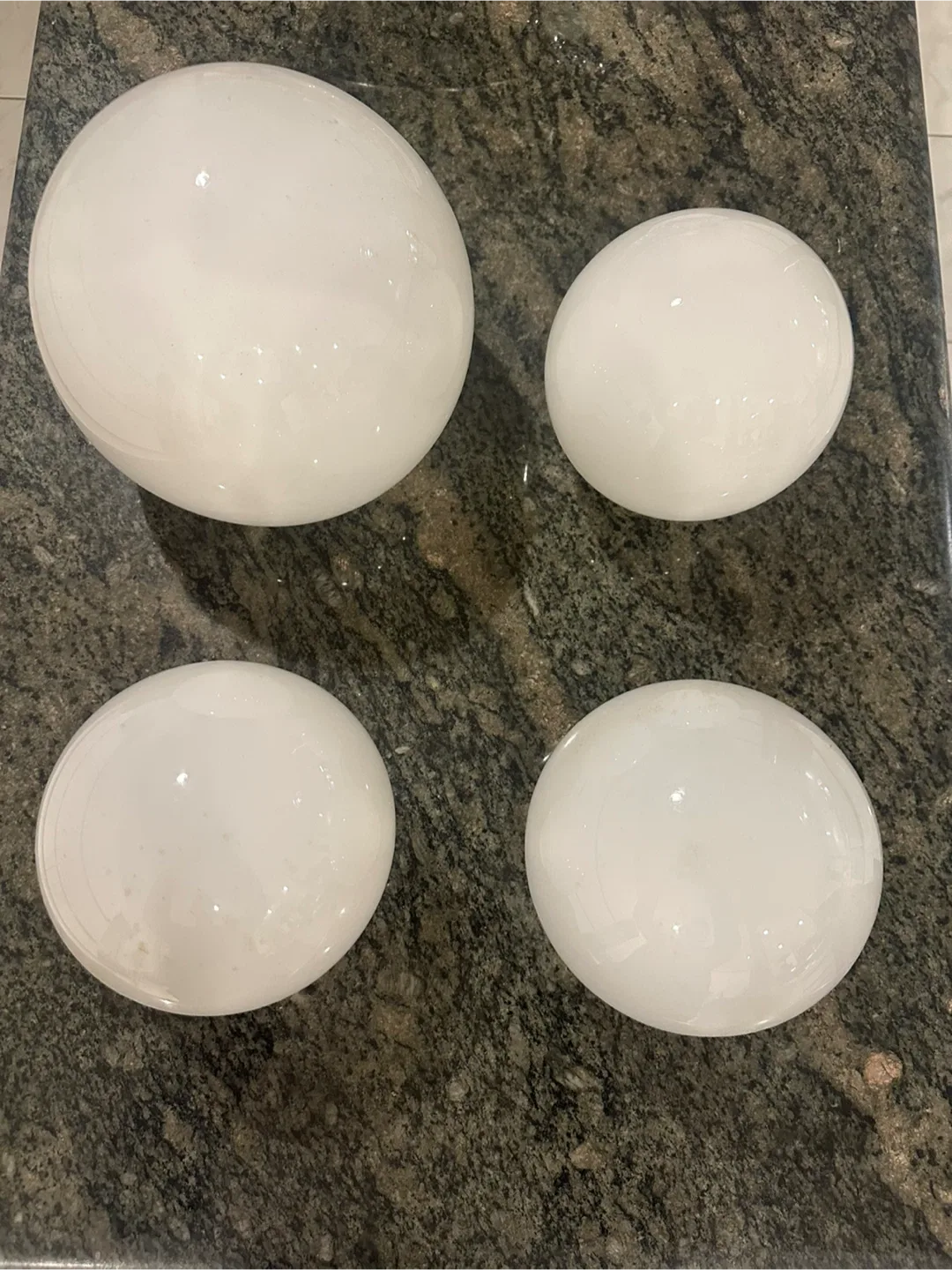 4 White Glass Globe Ceiling Light Fixtures