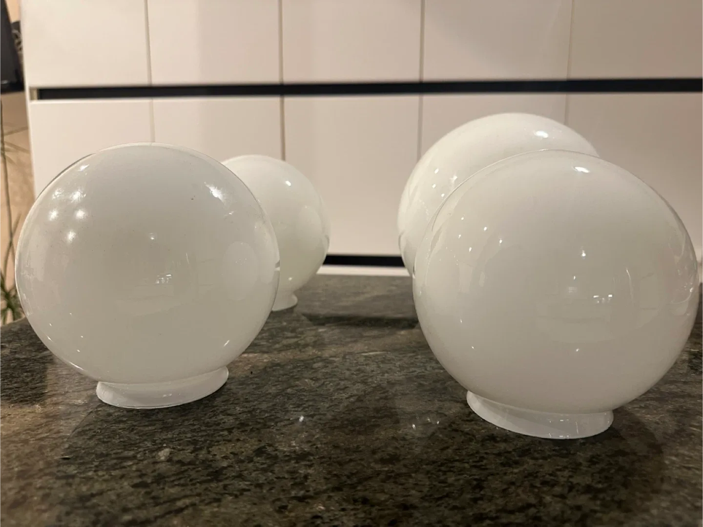 4 White Glass Globe Ceiling Light Fixtures image indicator(2)