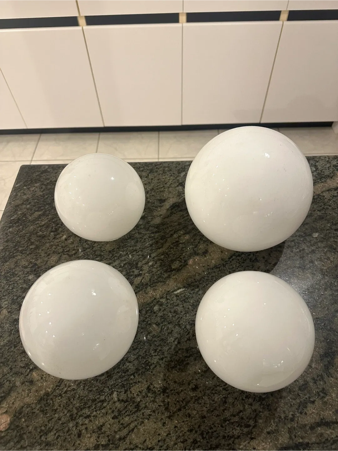 4 White Glass Globe Ceiling Light Fixtures image indicator(5)