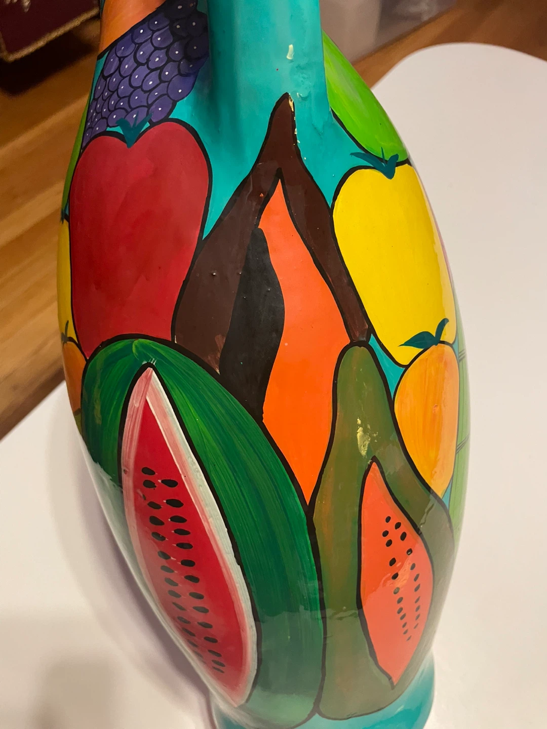 Hand-Painted Fruit Design Vase - photo 2