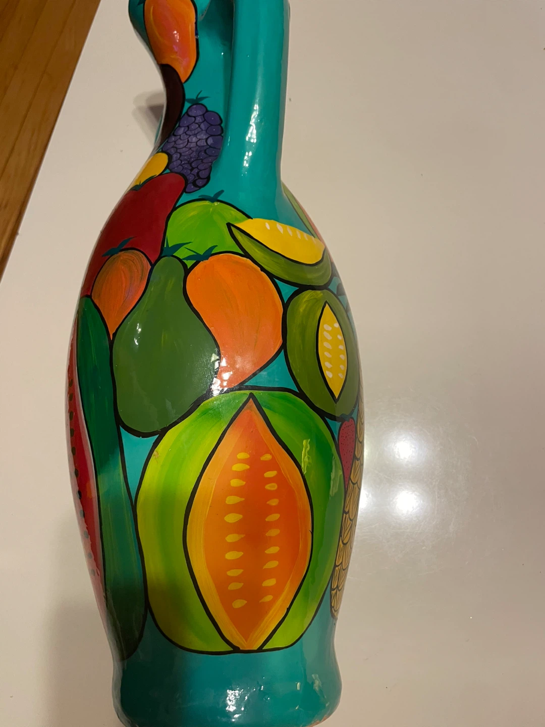 Hand-Painted Fruit Design Vase - photo 3