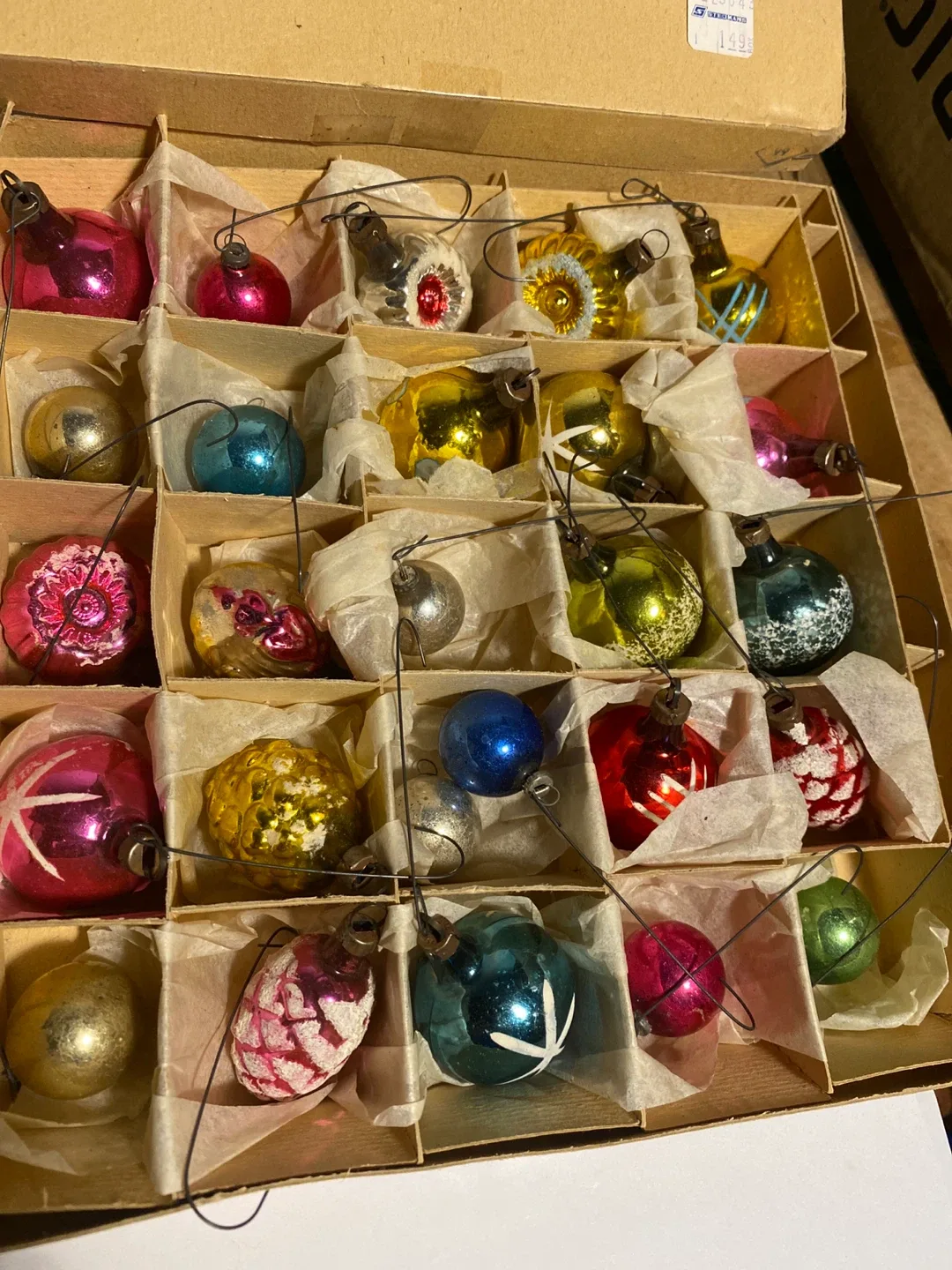 Vintage Christmas glass Ornaments, Set of 26