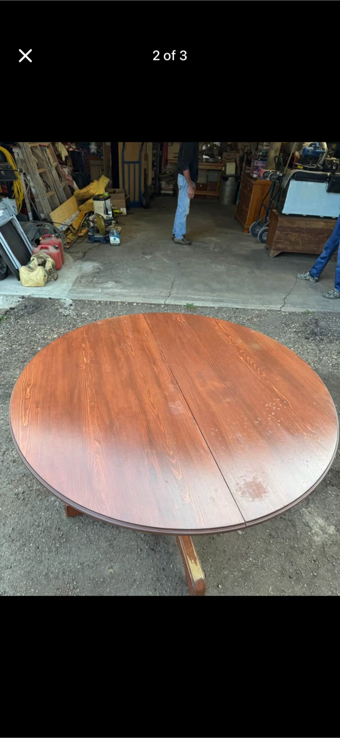 48" Round Wooden Dining Table - photo 2