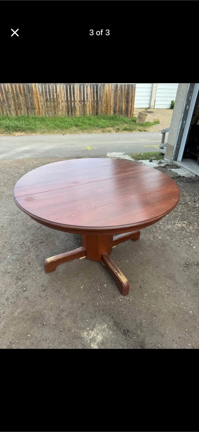 48" Round Wooden Dining Table - photo 3