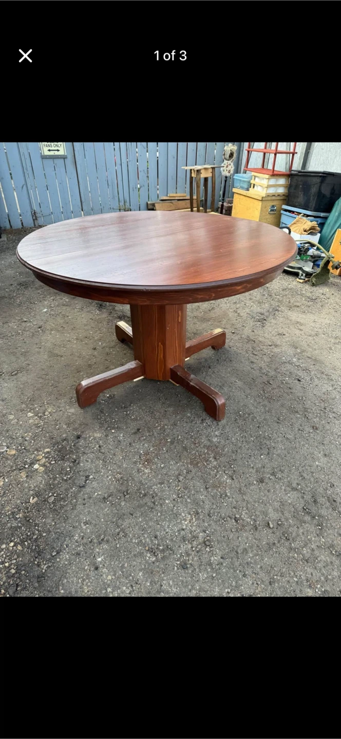 48" Round Wooden Dining Table