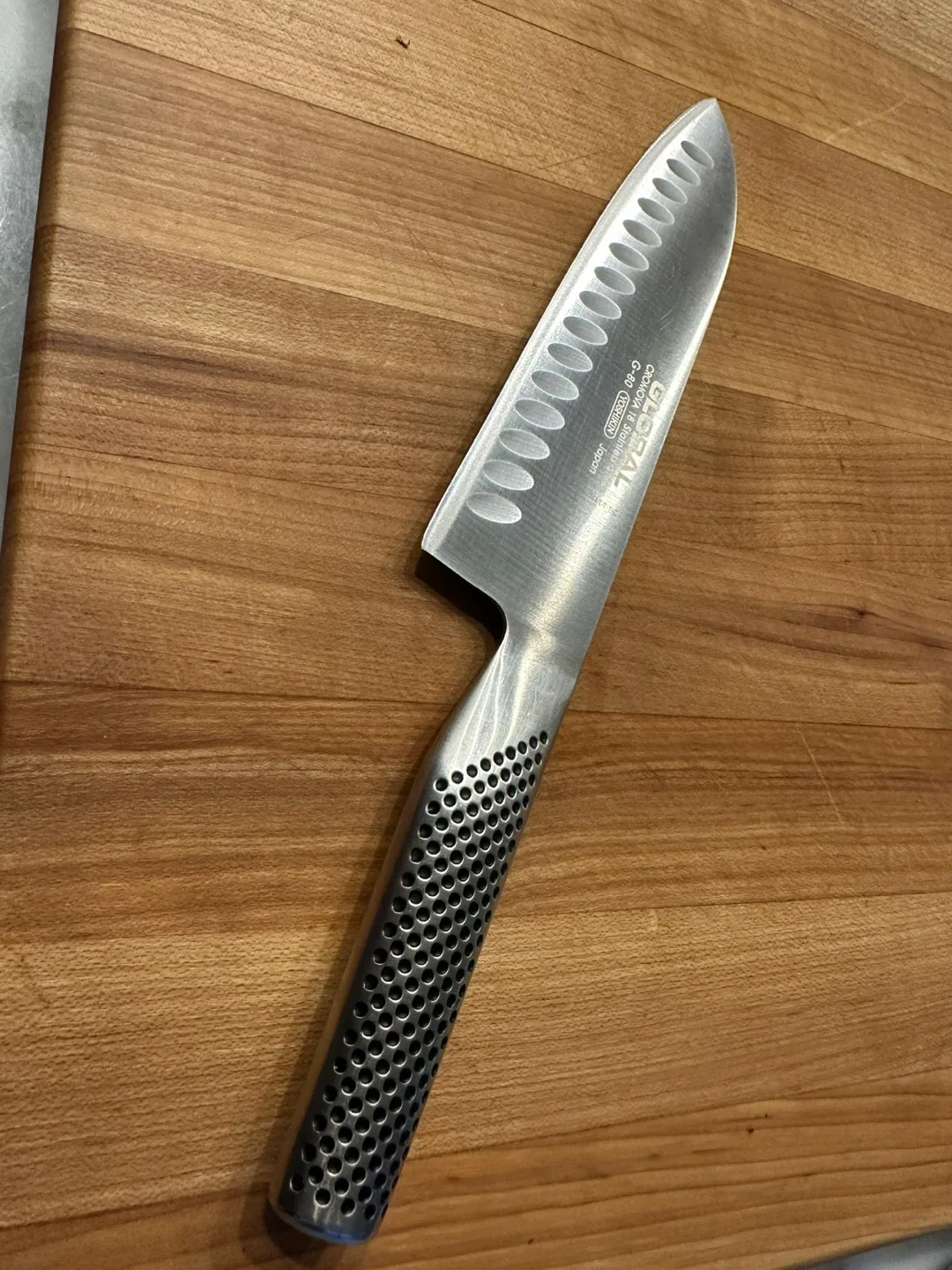 Global 7 inch Santoku Cromova G-80 Stainless Steel Knife