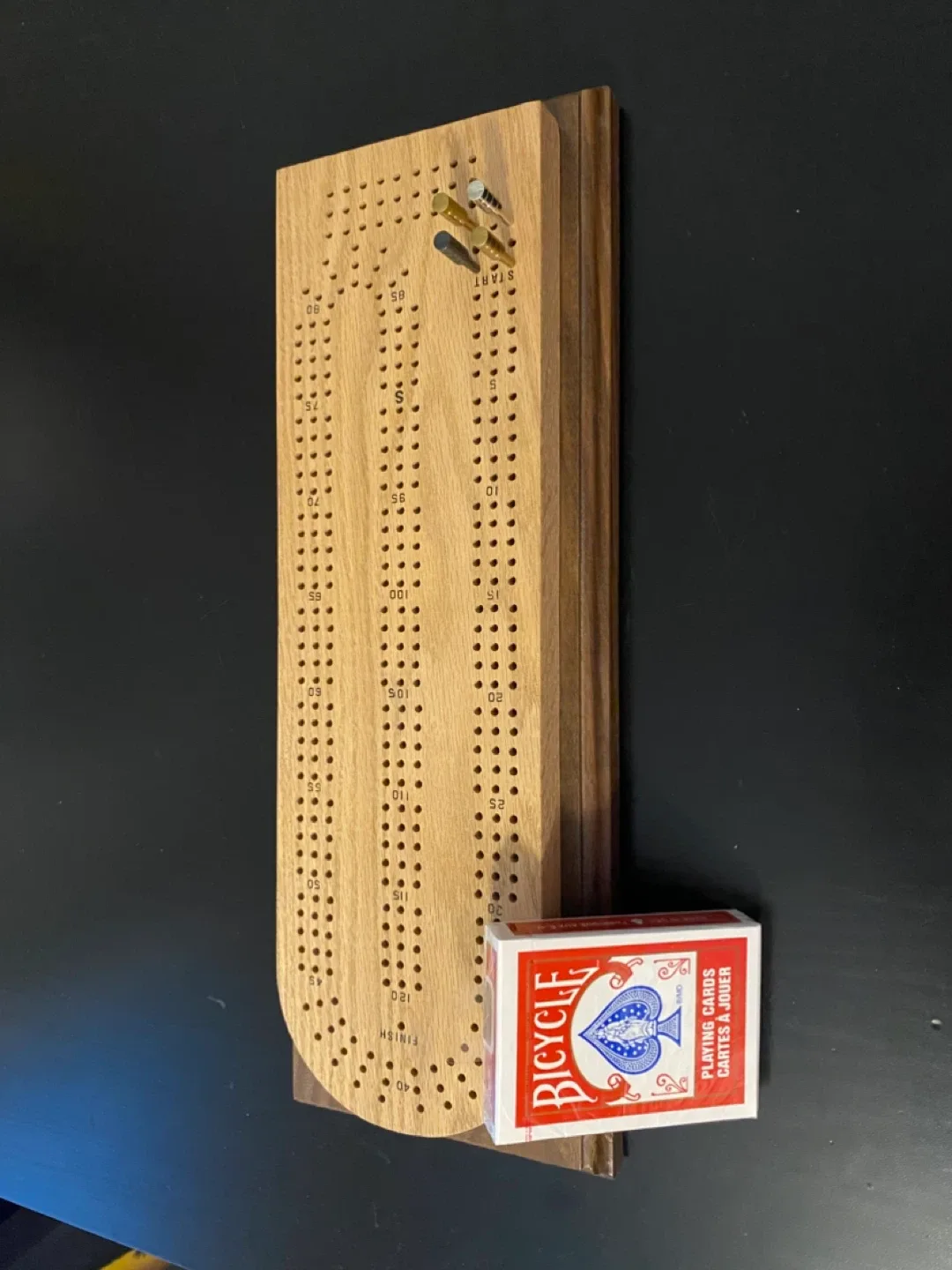 NEW!!Solid wood Cribbage Board with NEW Cards image indicator(5)