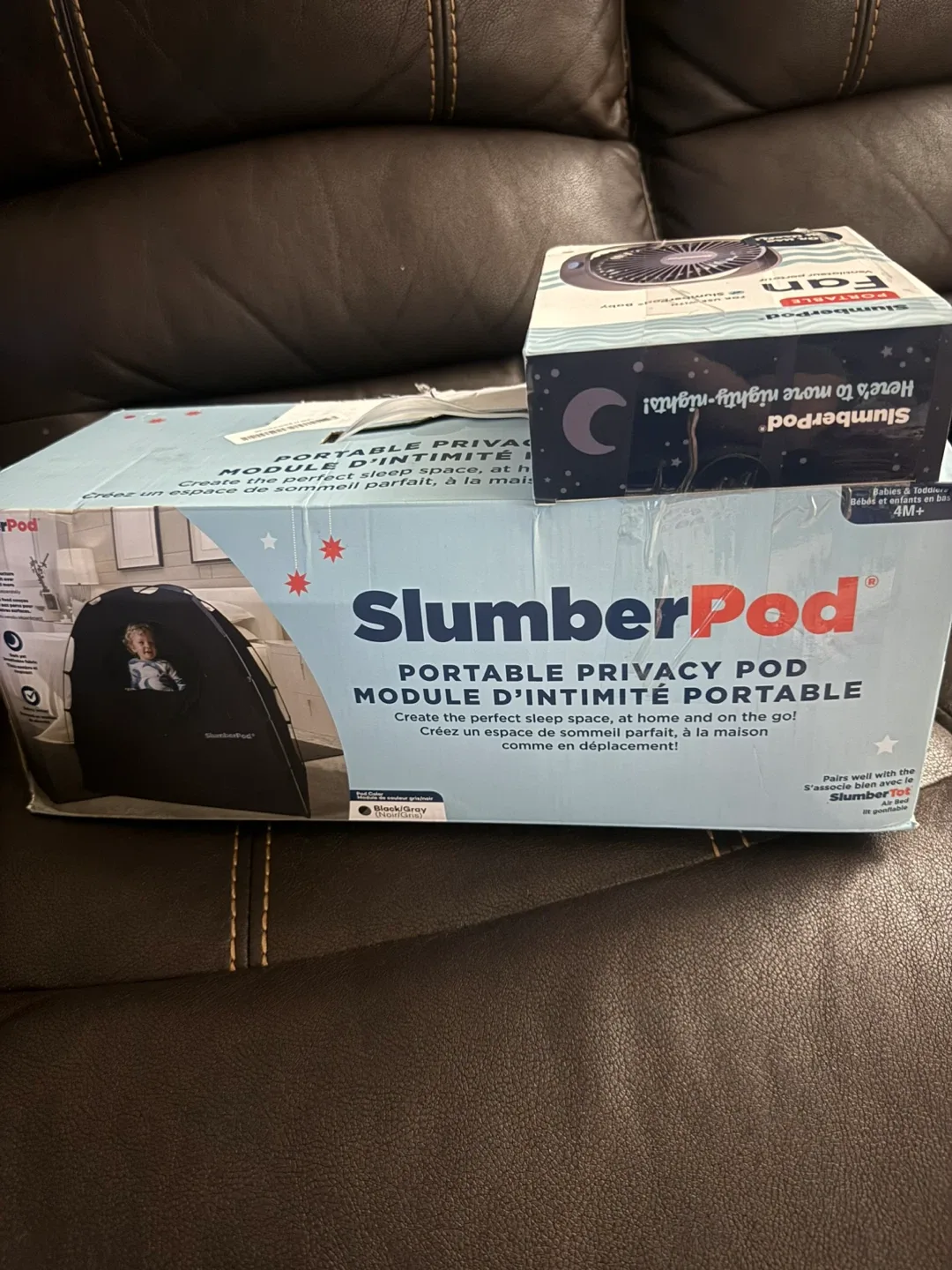SlumberPod Portable Privacy Pod with Fan-open box