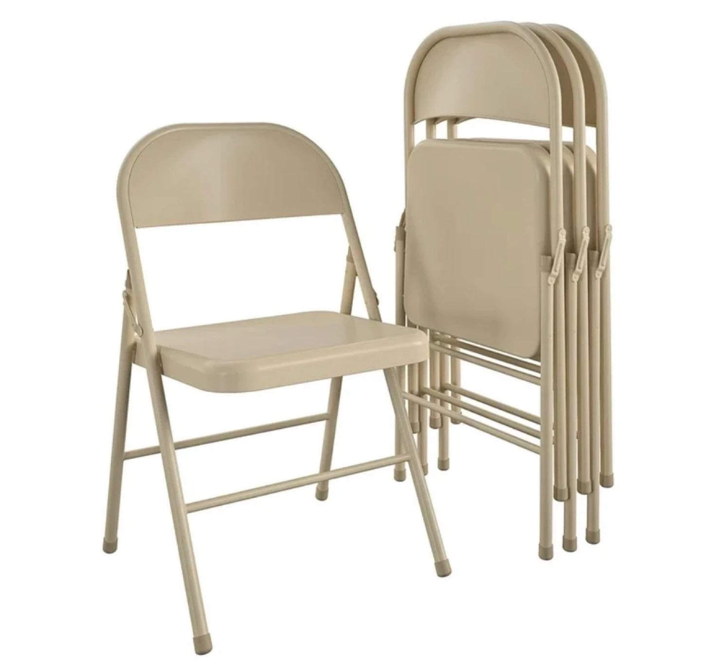 Folding Chairs - Set of 4 - Beige