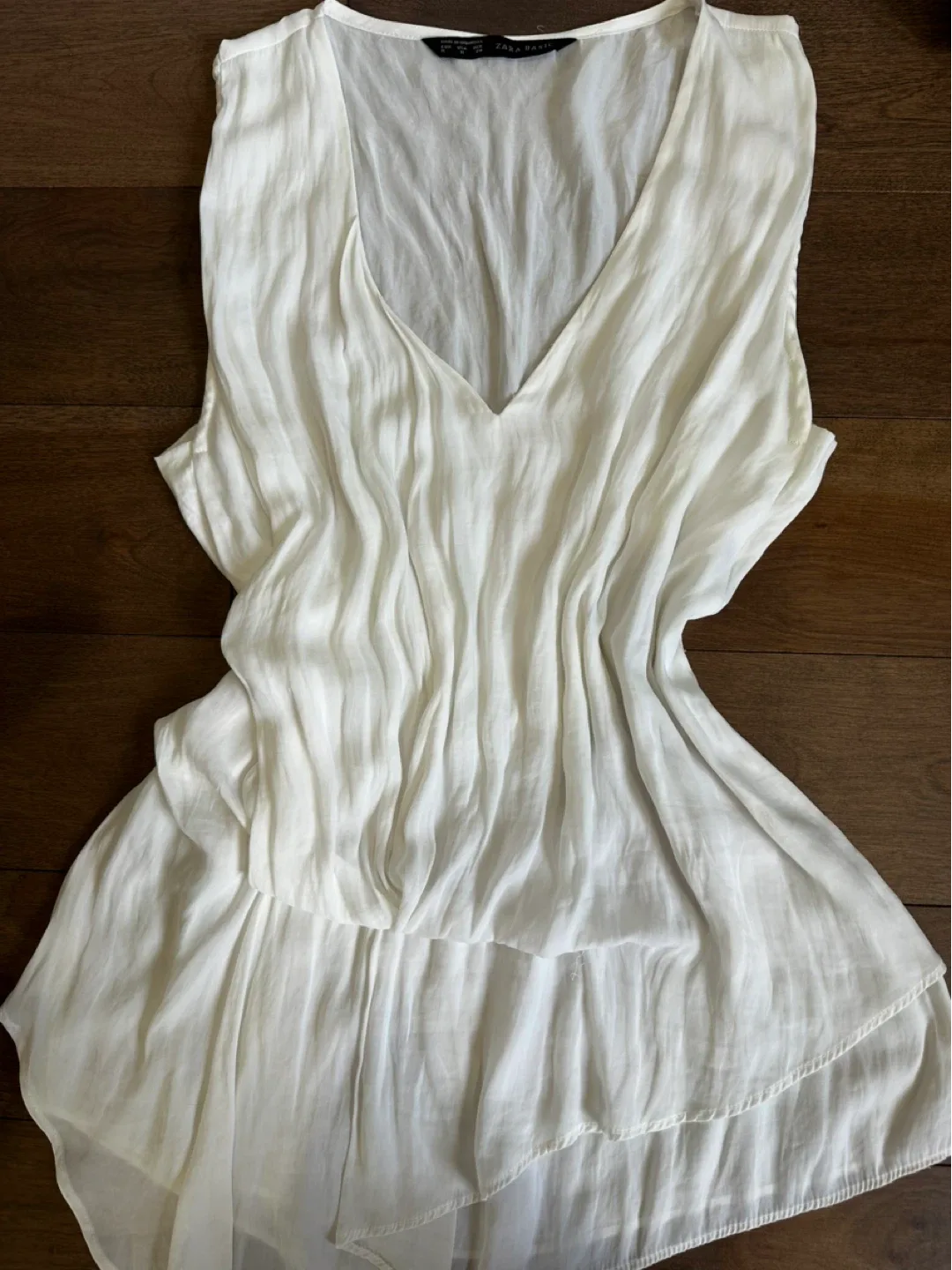 Zara Flowy White Sleeveless Top - Size M