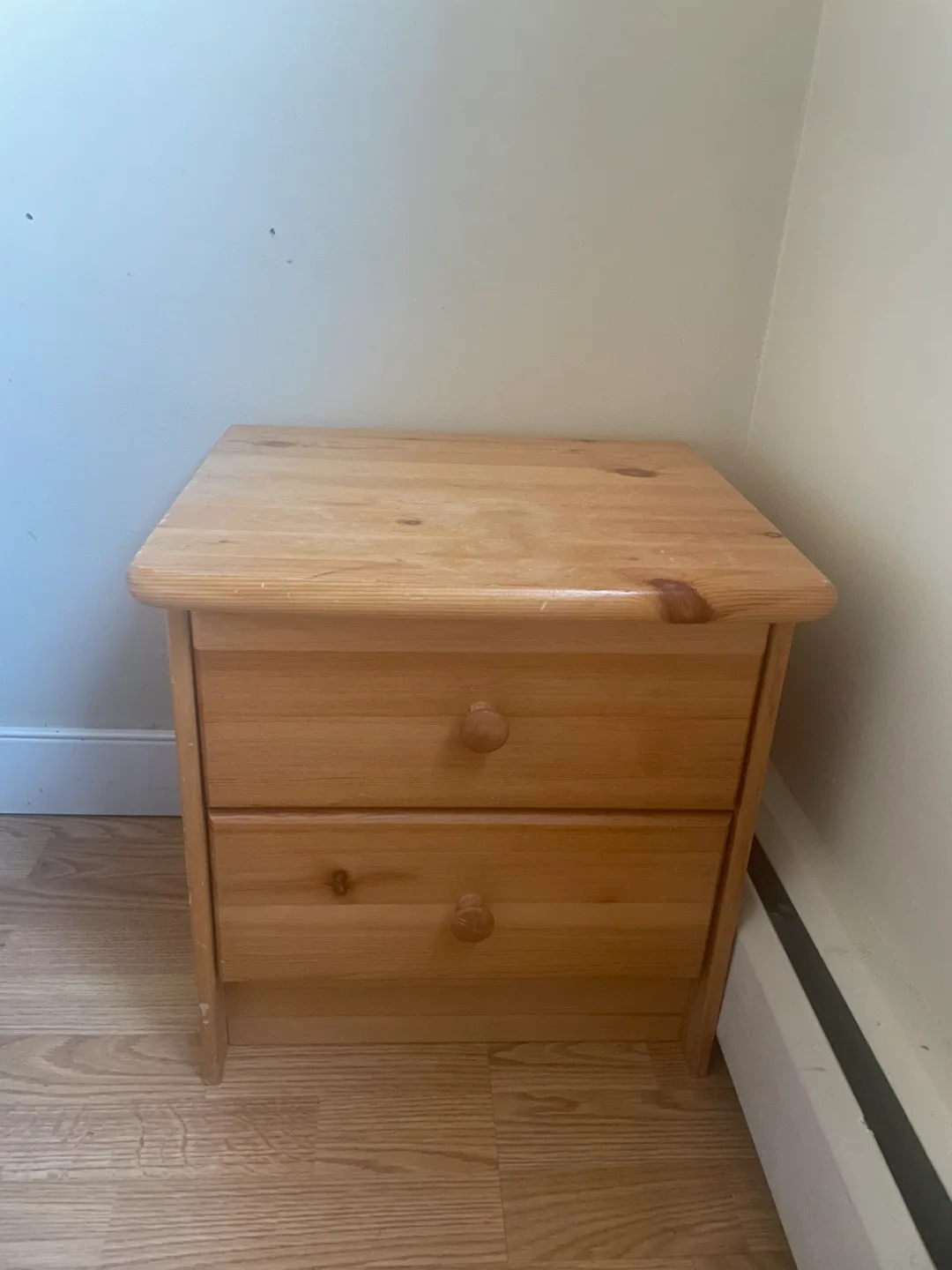 Wood Side Table with Drawer