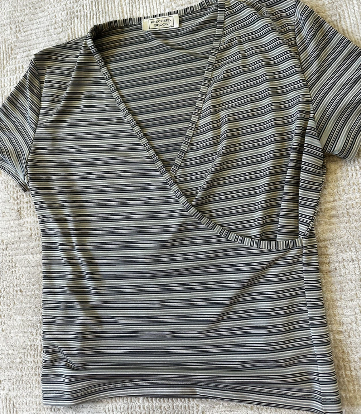 Beechers Brook Striped Wrap Top - photo 2