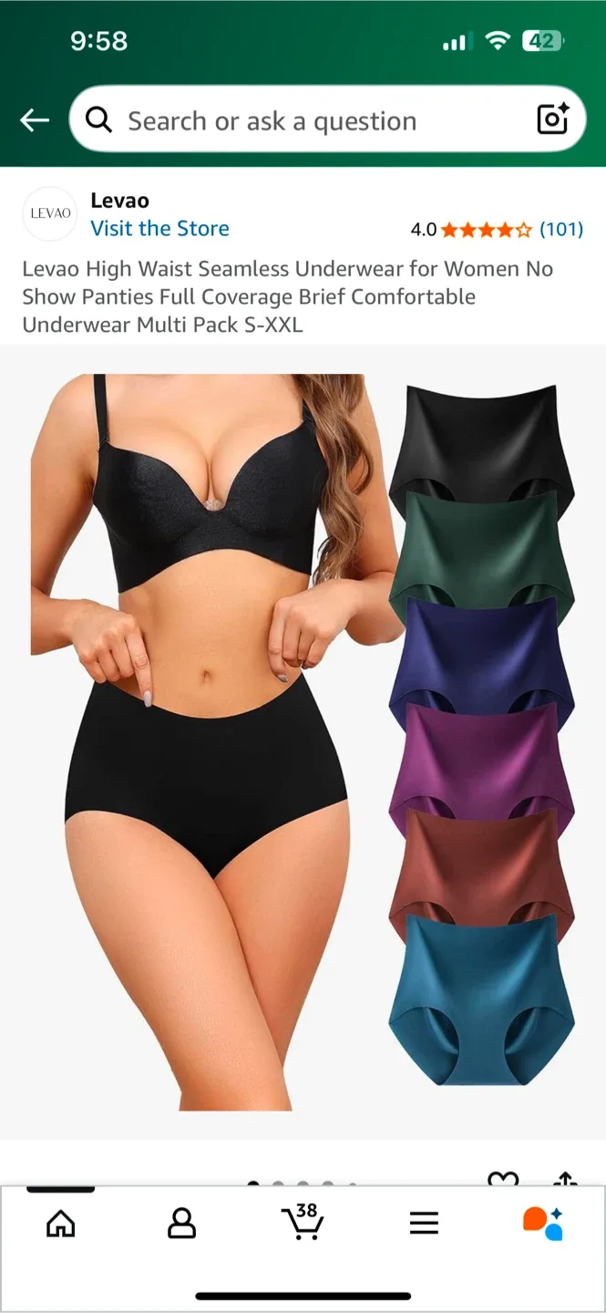 Levao High Waist Seamless Underwear - Size L