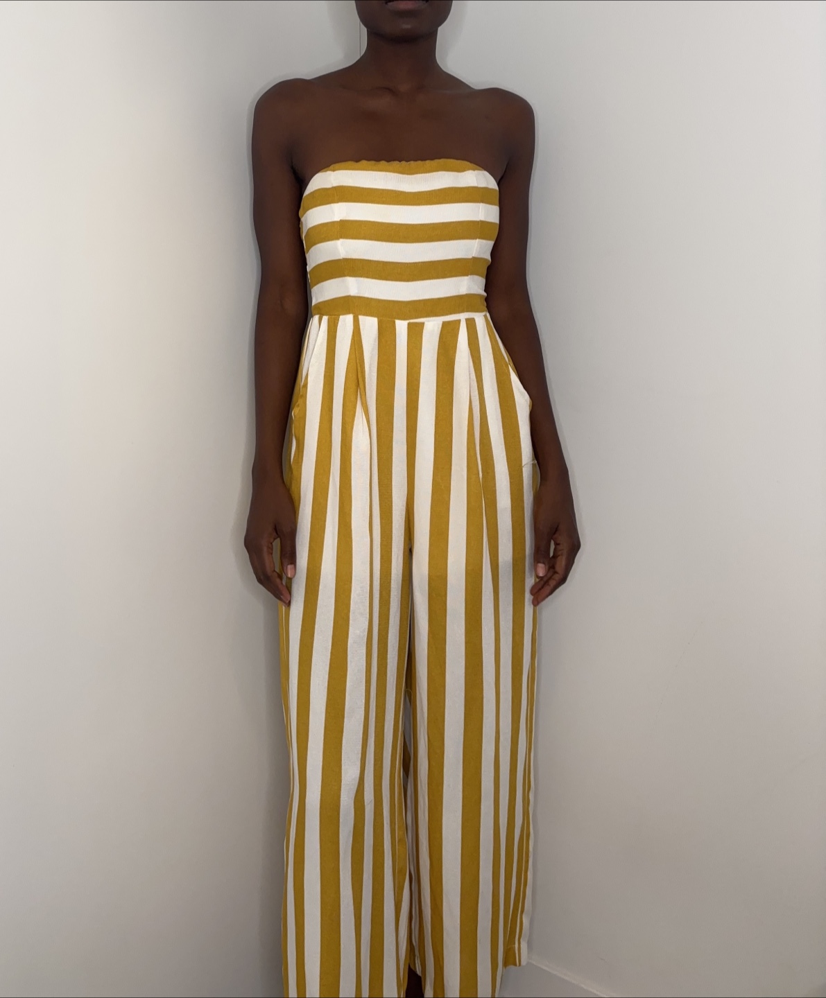 Jumpsuit Small S Strapless Wide Leg Jumper