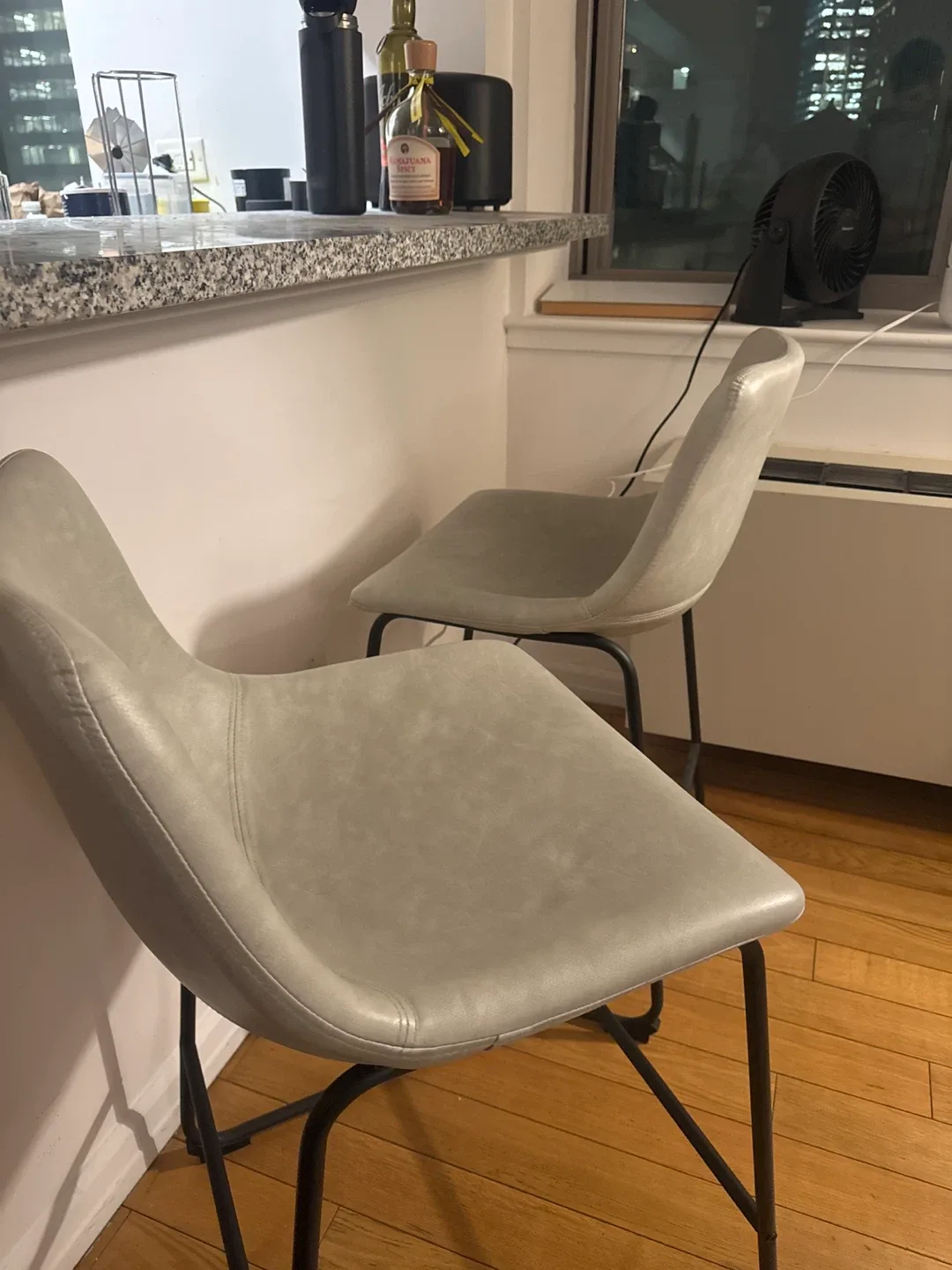 Set of 2 Gray Bar Stools image indicator(2)