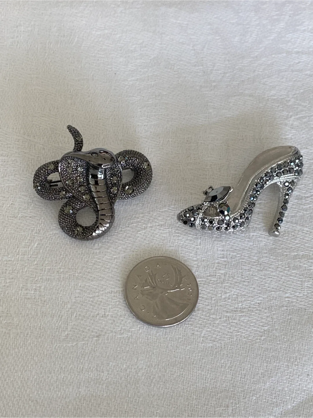 Vintage Snake & Shoe Brooches