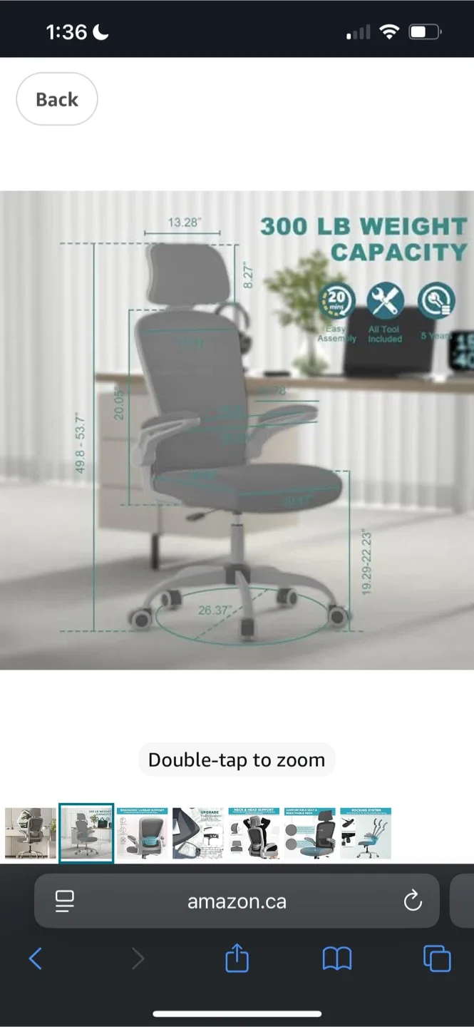 Amazon Ergonomic Office Chair - Lumbar Support image indicator(4)