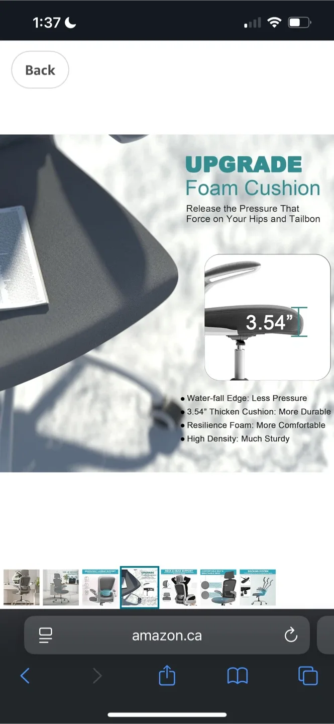 Amazon Ergonomic Office Chair - Lumbar Support image indicator(7)