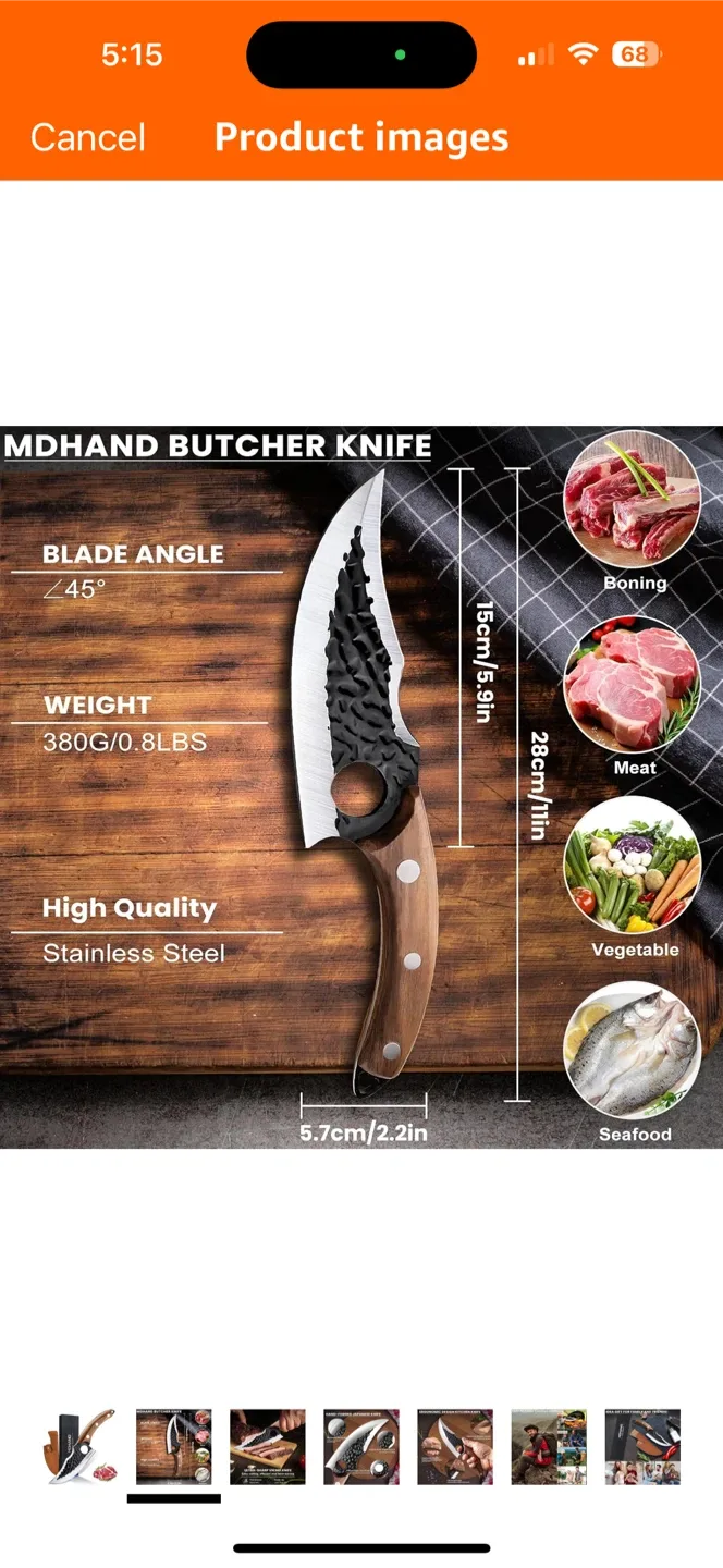 MDHAND Chef Knife - Hand-Forged Japanese Knife image indicator(6)