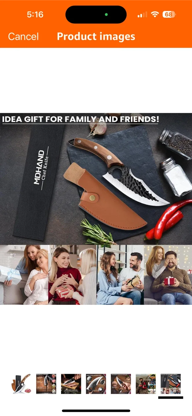 MDHAND Chef Knife - Hand-Forged Japanese Knife image indicator(2)