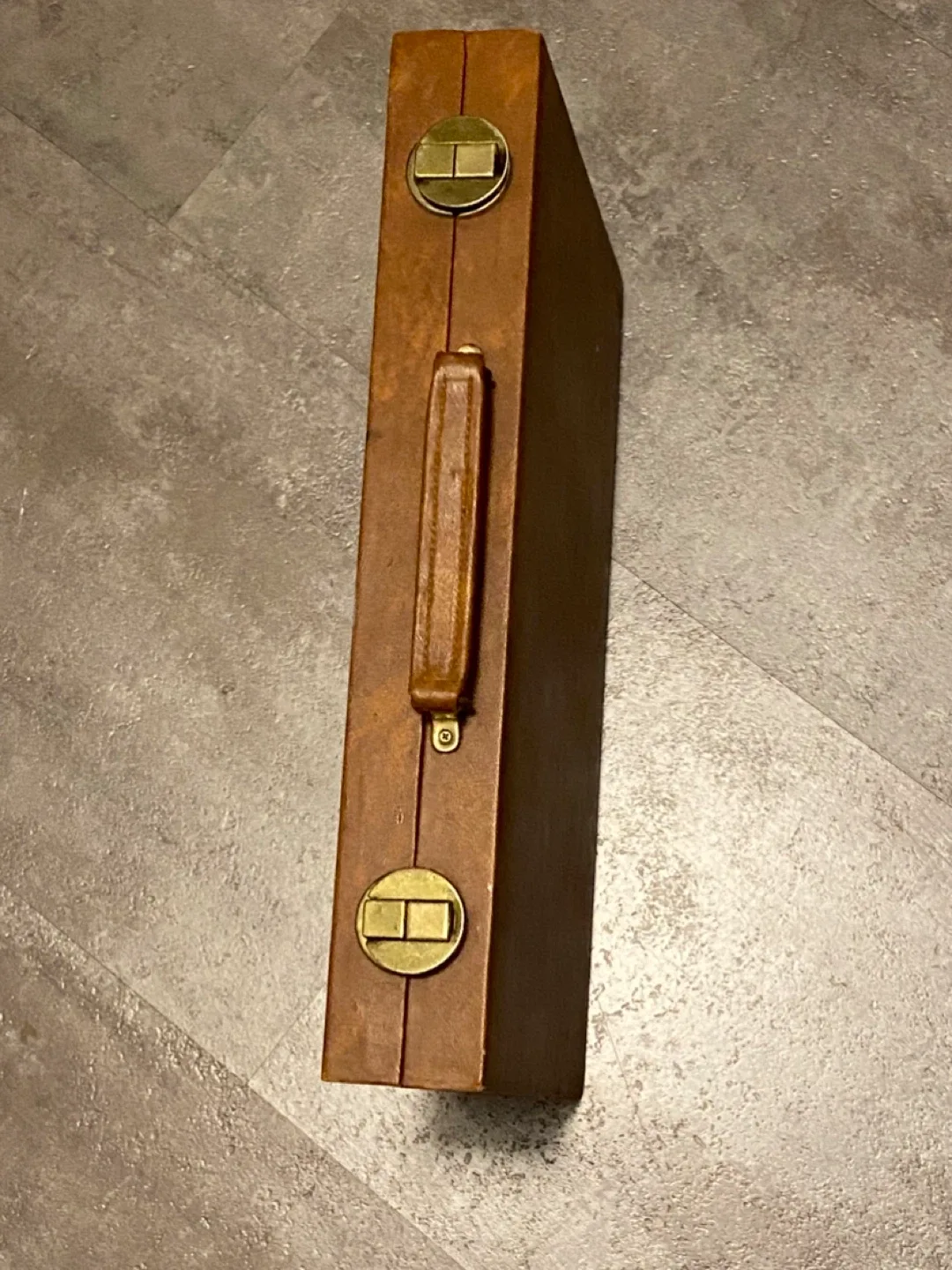 Vintage Portable Faux Leather Backgammon Set! image indicator(9)