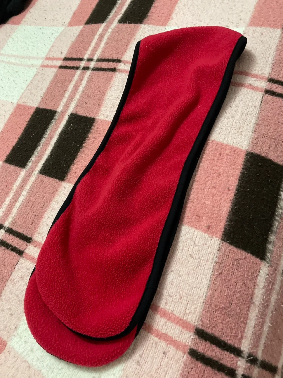 Red Fleece scarf with headband like new image indicator(3)