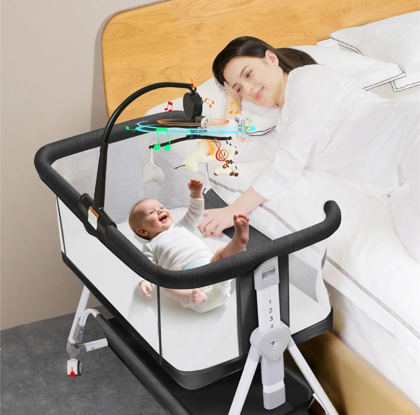 3-in-1 Convertible Baby Bassinet - Like New!