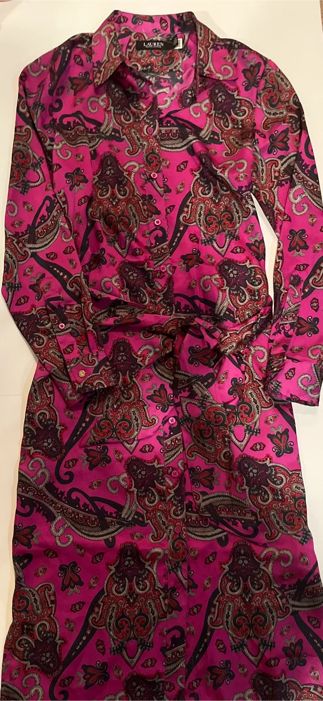 Ralph Lauren Pink Paisley Print Dress