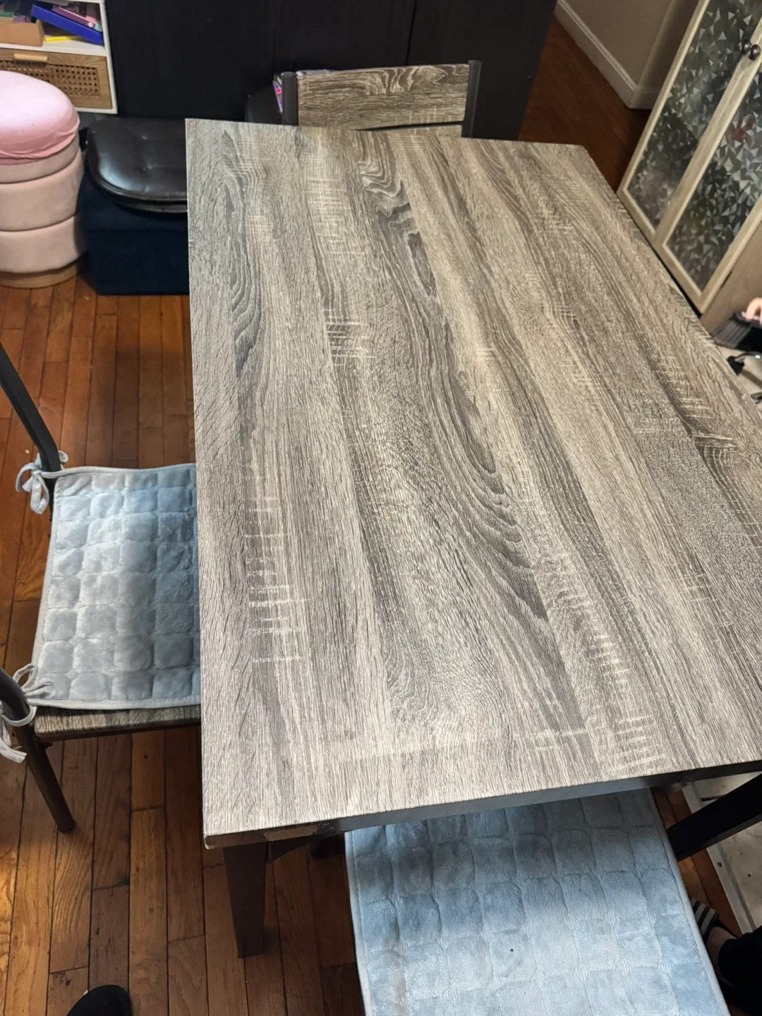 Dining Table with 4 Chairs - Gray Wood image indicator(3)