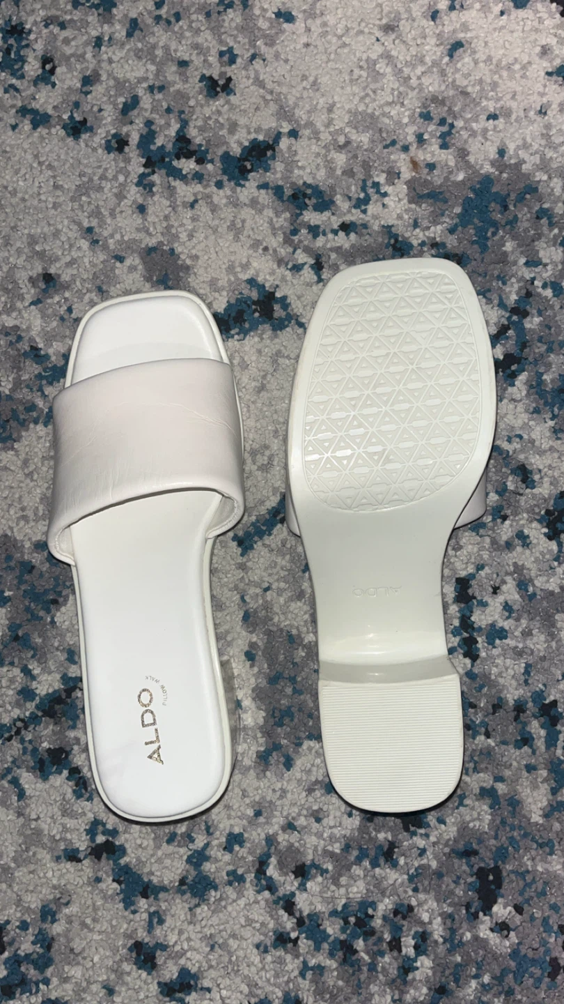 ALDO White High-Heel Slippers - Size 8 - photo 3