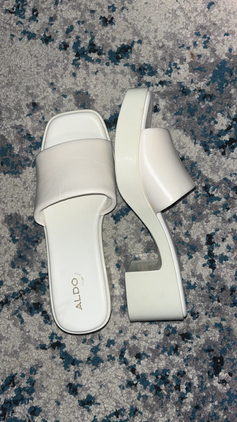 ALDO White High-Heel Slippers - Size 8 - photo 2