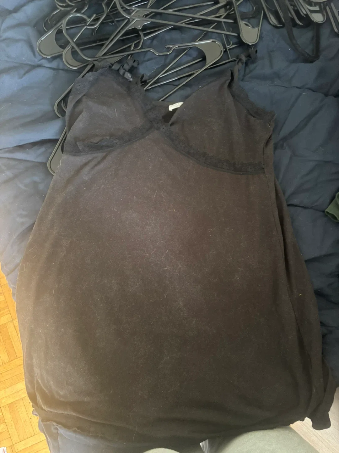 Black and lace sleep wear