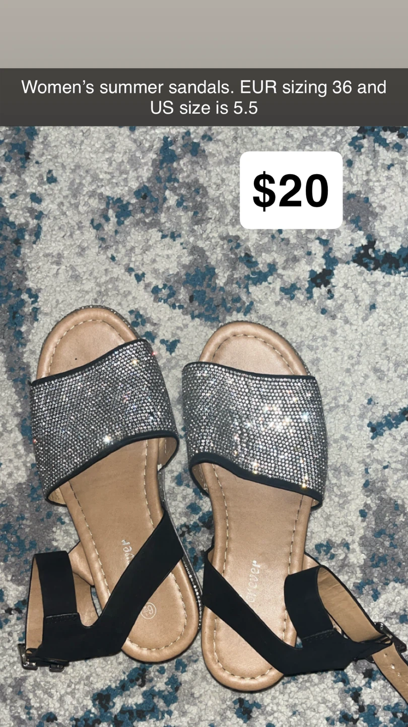 Forever Rhinestone Sandals - Size 5.5
