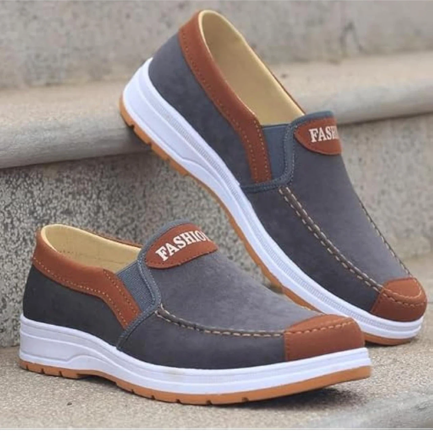 Fashion Loafers - Blue & grey