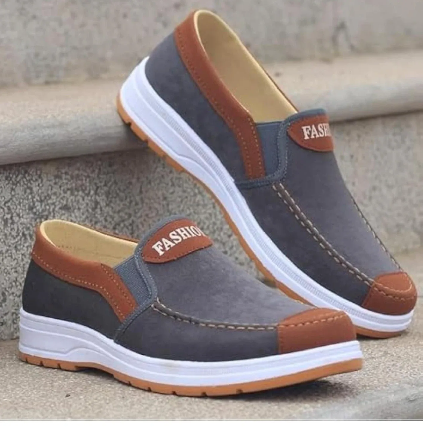 Fashion Loafers - Blue & grey