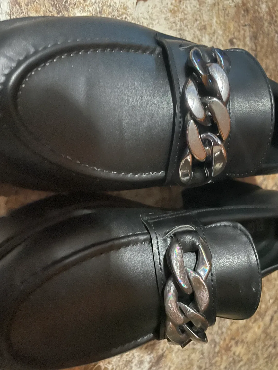 El GENTE Black Chain Loafers - Size 10