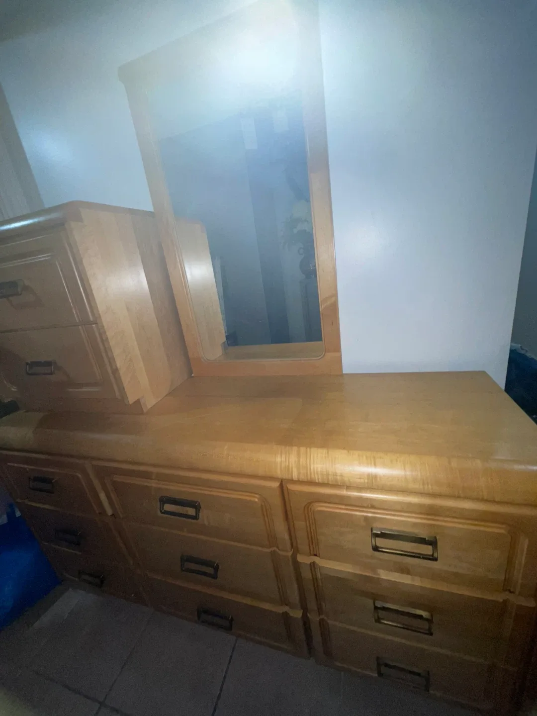 Wooden Dresser with Mirror