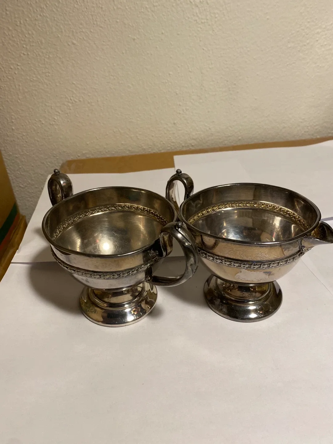 Antique Cream and Sugar Set