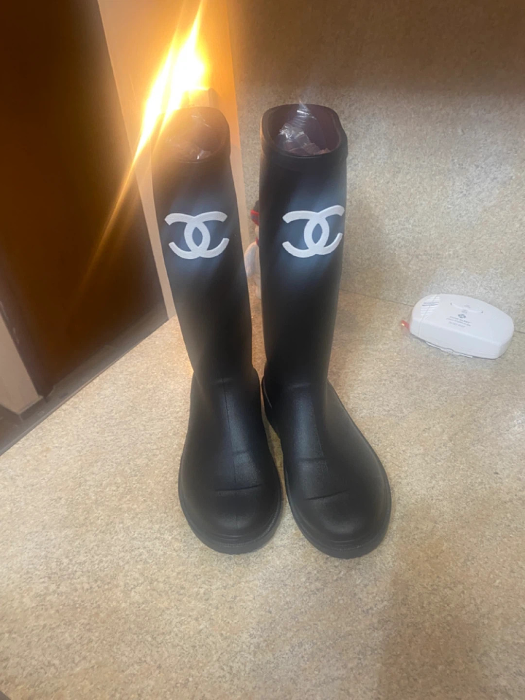 Black Chanel boots size 35