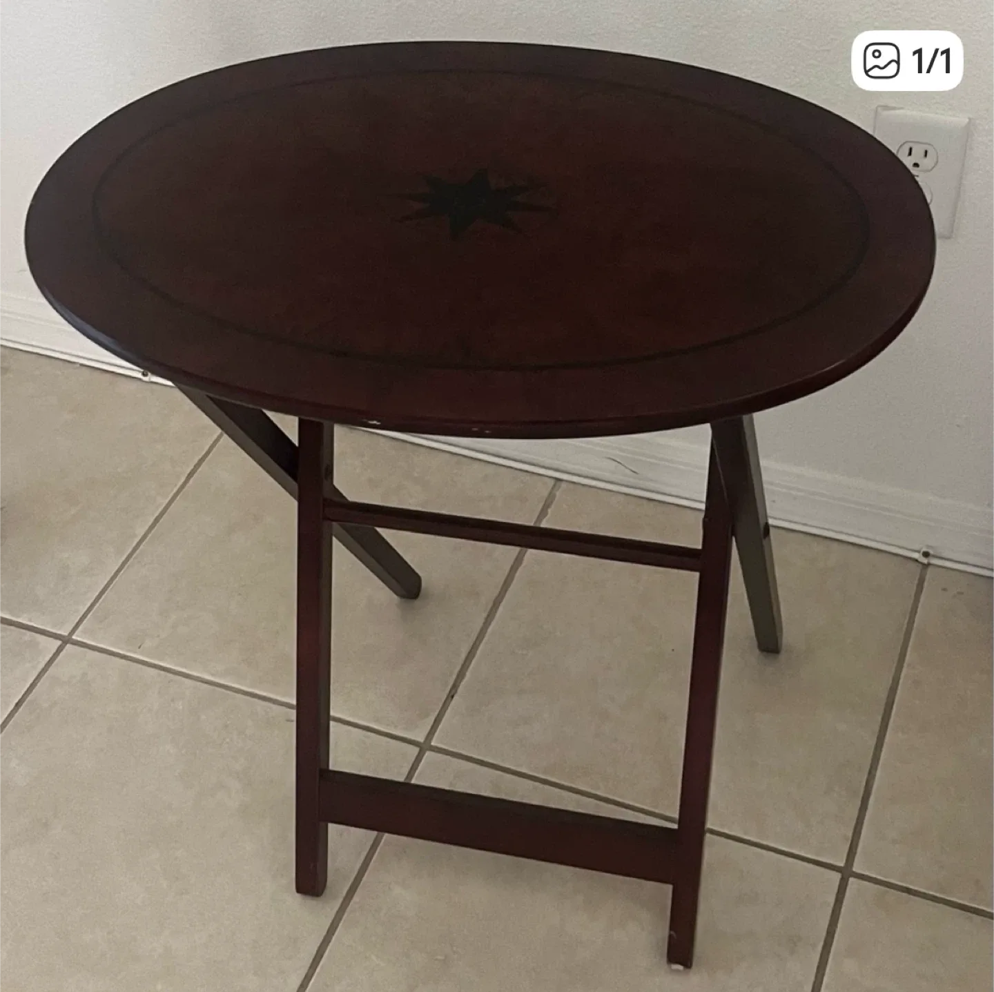 Bombay company Folding Side Tables- Dark Wood image indicator(2)