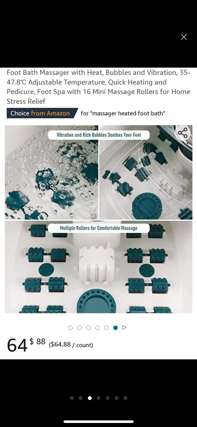 Foot Spa Bath Massager with Heat, Bubble and Vibration, 95-118℉ image indicator(5)