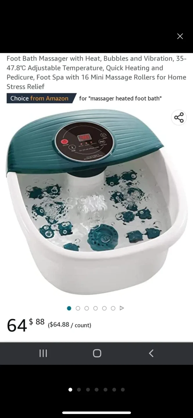 Foot Spa Bath Massager with Heat, Bubble and Vibration, 95-118℉