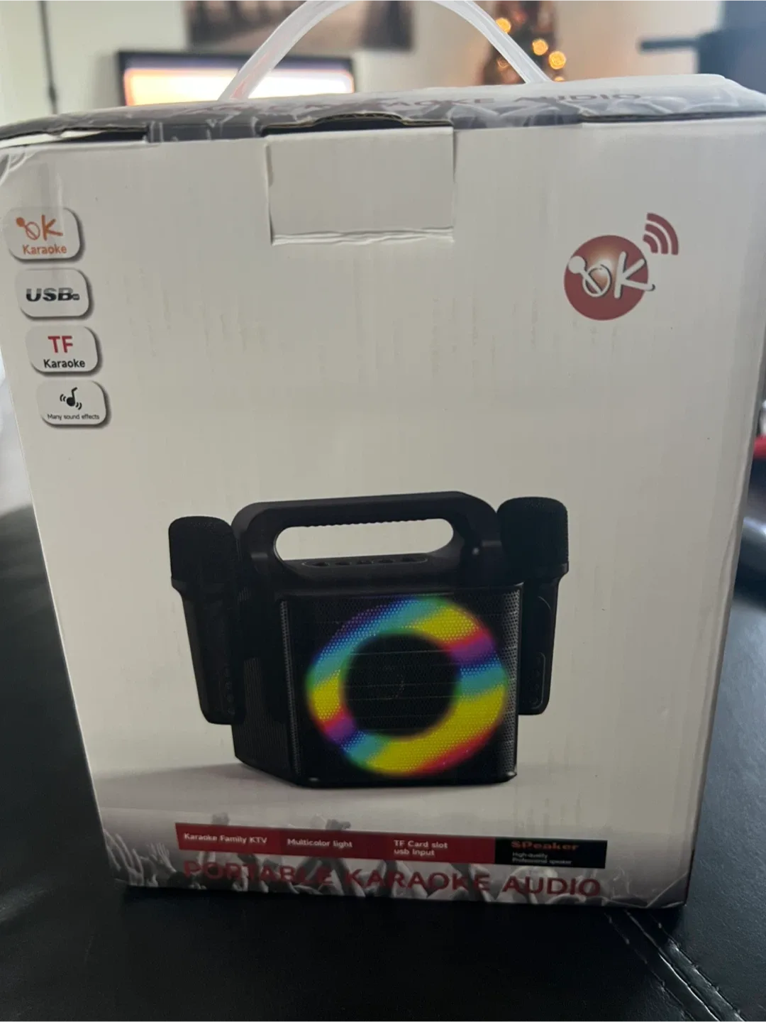 Portable Karaoke Audio System with 2 Microphones image indicator(4)