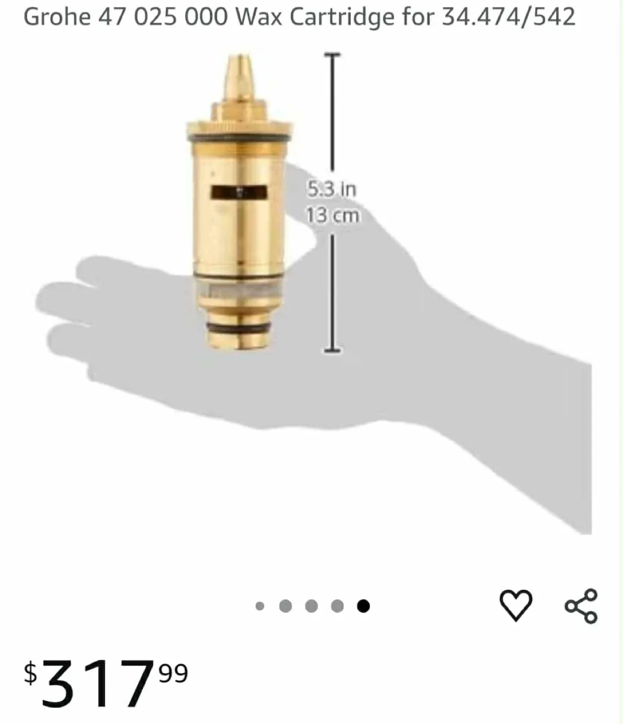 Grohe 47 025 000 Wax Cartridge for 34.474/542 image indicator(3)