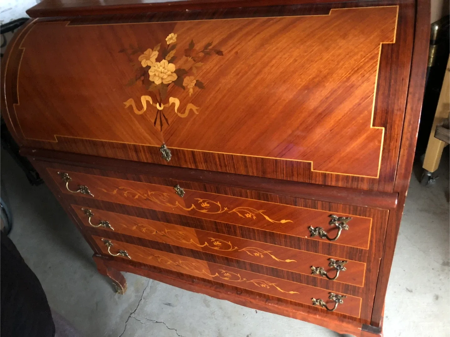 Classic Roll Top Secretary Desk